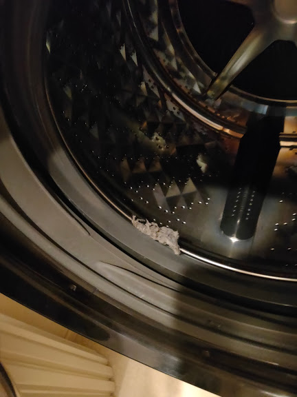 パナソニック　ドラム式乾燥付洗濯機乾燥が悪くなり出てくるホコリ